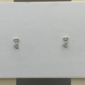 Sterling silver key of hearts earrings 925